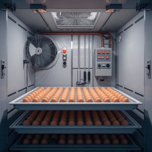 جاگذاری تخم‌ها درون دستگاه جوجه‌ کشی و تنظیم دما و رطوبت